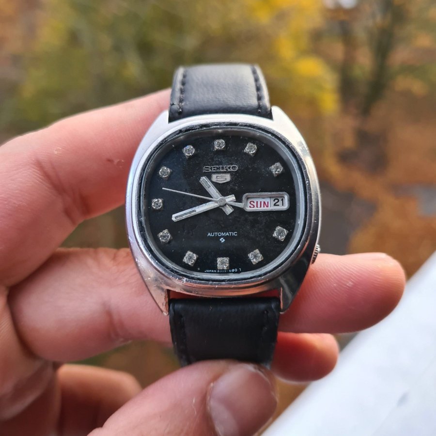 Unik Seiko 5 Automatic Herrarmbandsur,TV ,Svart