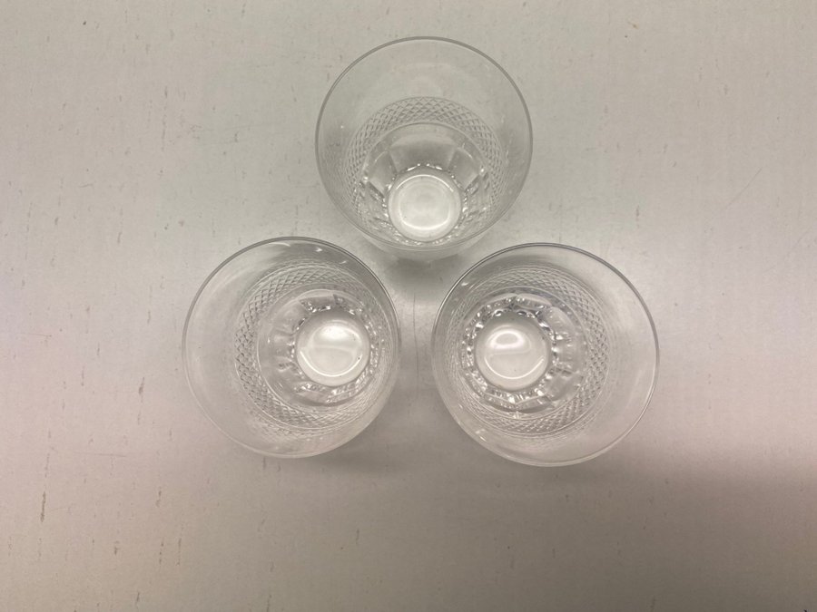 3 St Whiskyglas - Orrefors - Rio - Edvard Hald - Retro Från Mitten Av 1900 Talet