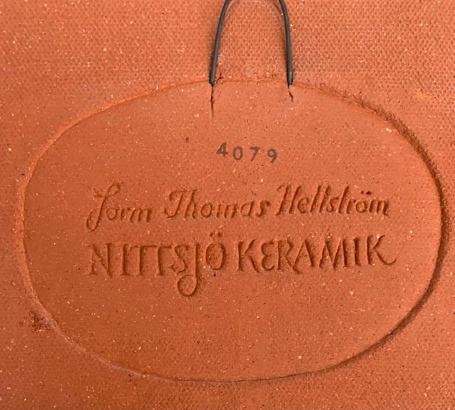 Thomas Hellström - Nittsjö Rättvik - Väggplatta med hjortar - 32x27 cm - Sign.