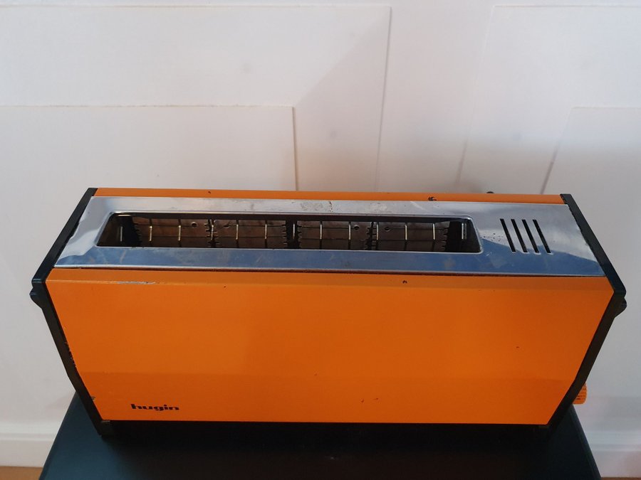 Fungerande Retro Vintage Orange Brödrost från Hugin TYPE 536