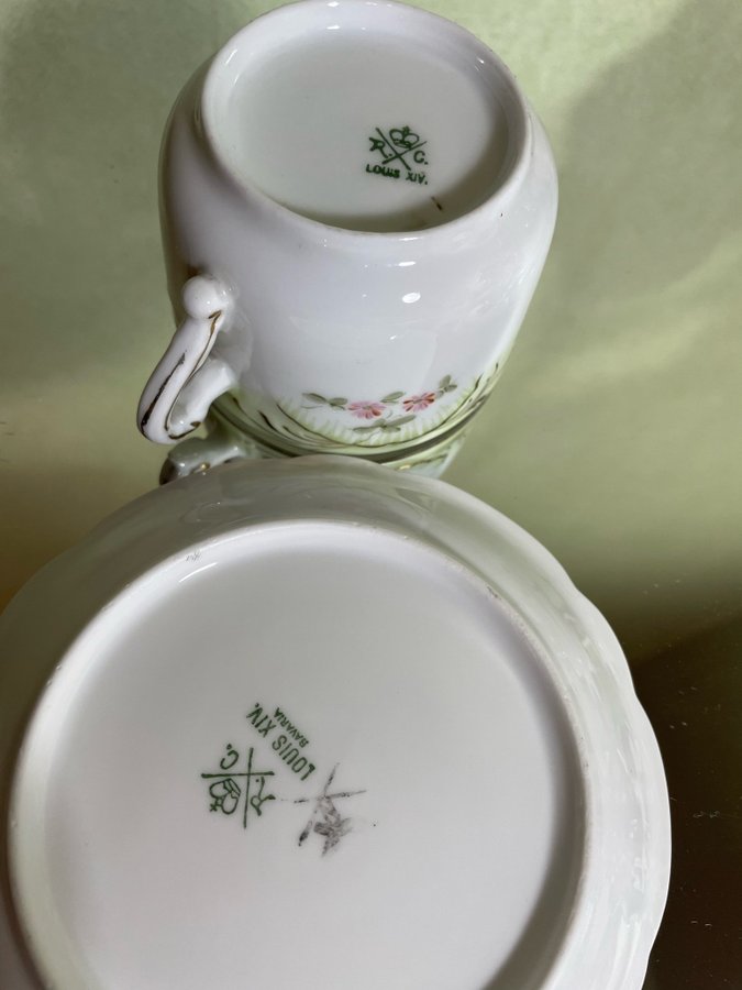 Rosenthal Louis XIV kaffekopp och fat, 1891-1906