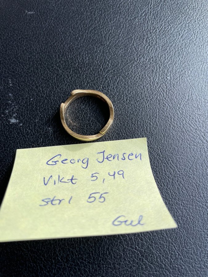 Georg Jensen Fusion Kant ring i 18k guld gult guld