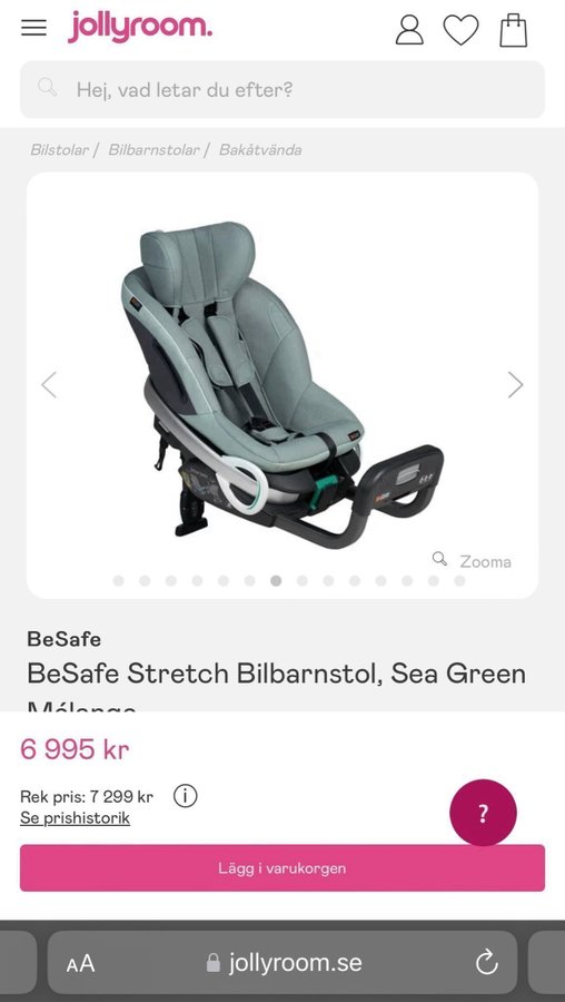 BeSafe Stretch Bilbarnstol, Sea Green