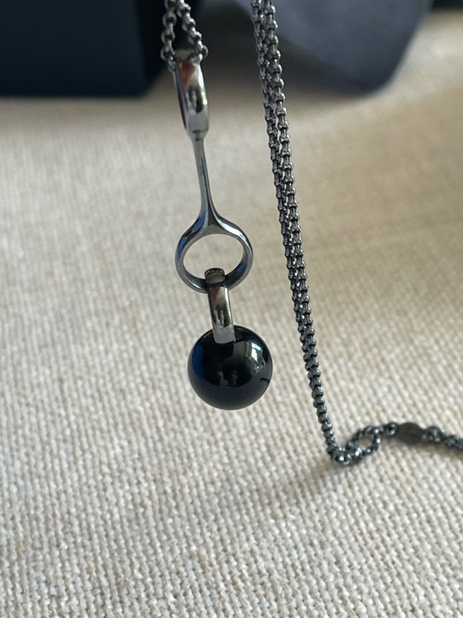 Helt nytt/ Oanvänt halsband från Georg Jensen / äkta silver och onyx