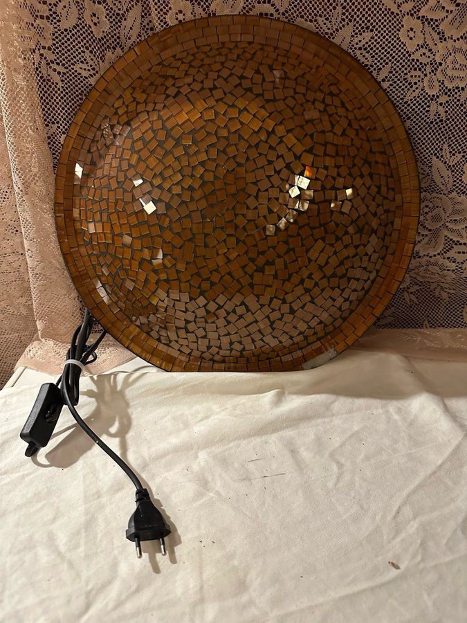 Rund retro Mosaiclampa, vägg vägglampa, lampa lampett vintage