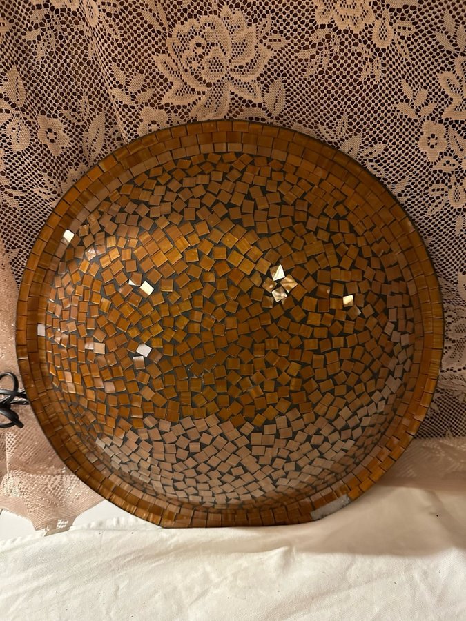 Rund retro Mosaiclampa, vägg vägglampa, lampa lampett vintage