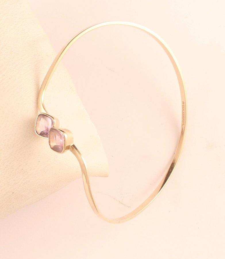 Stel Armring m 2 Ametister 18k 86g