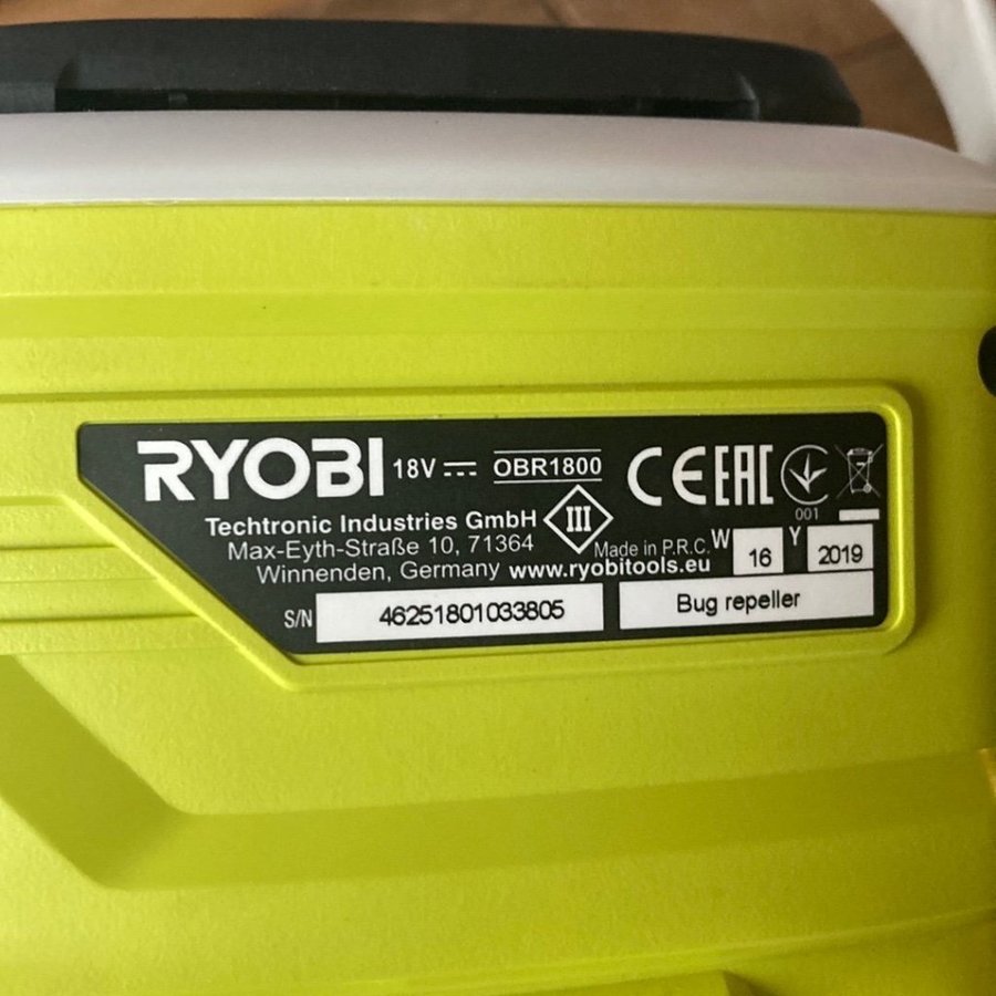 Ryobi 18V myggskydd