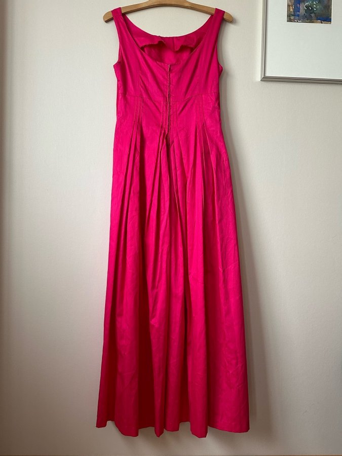 Vacker äldre rosa maxi klänning ärmlös Vintage!