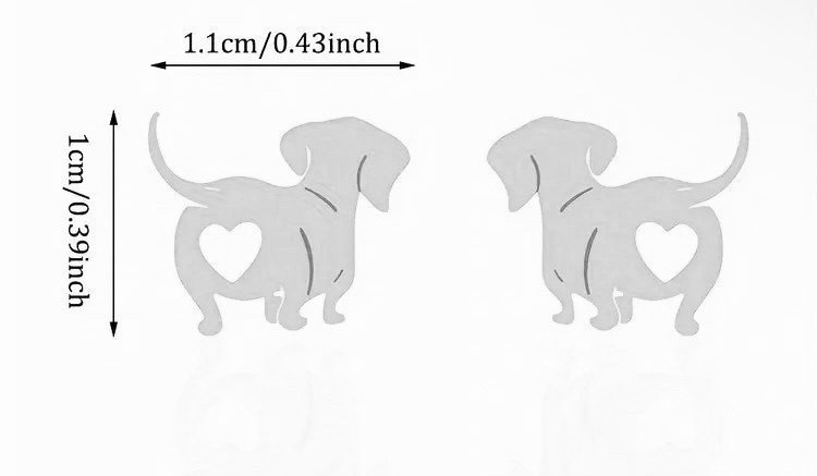 Söta Fina TAX Örhängen - Dachshund - Stainless steel / Hund