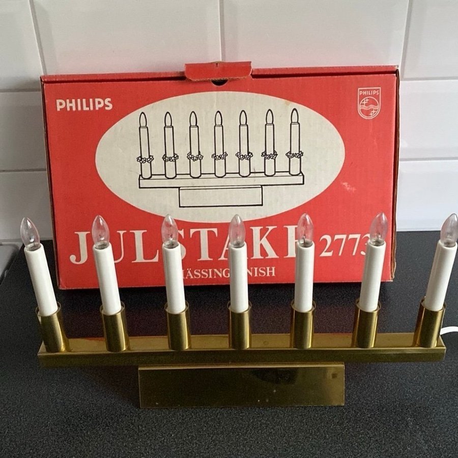 Retro EL-LJUSSTAKE / ADVENTSLJUSSTAKE, Philips typ 2773 inkl. originalkartong.