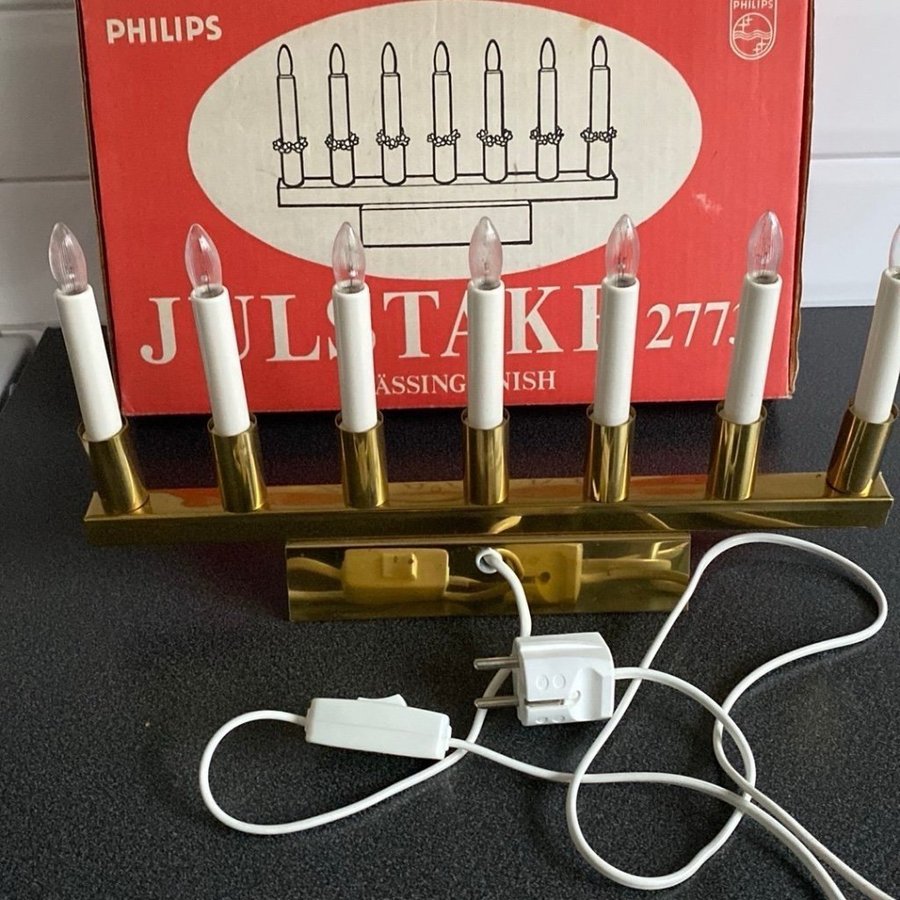 Retro EL-LJUSSTAKE / ADVENTSLJUSSTAKE, Philips typ 2773 inkl. originalkartong.