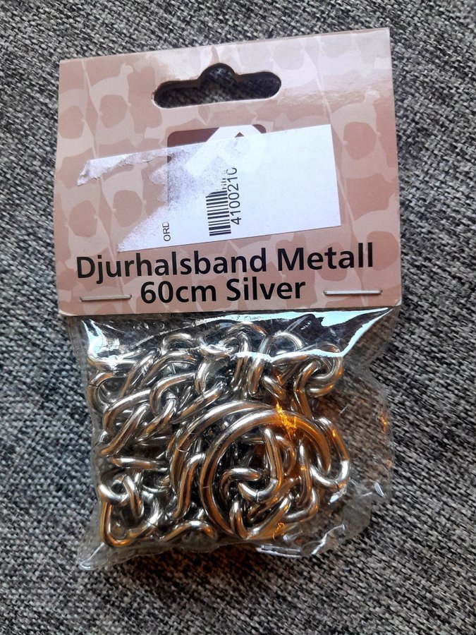 Djurhalsband Metall 60cm Silver