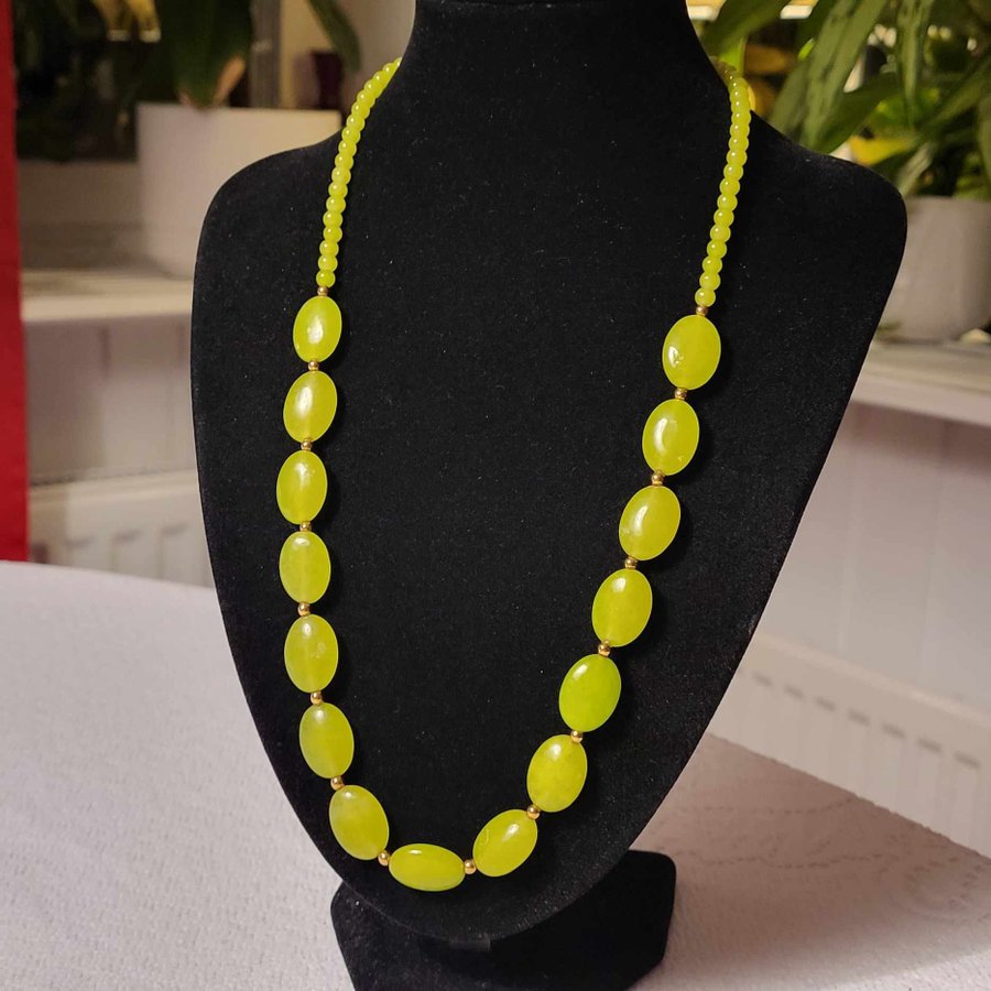 Peridot halsband, äkta peridot stenar, stenhalsband, 55 cm