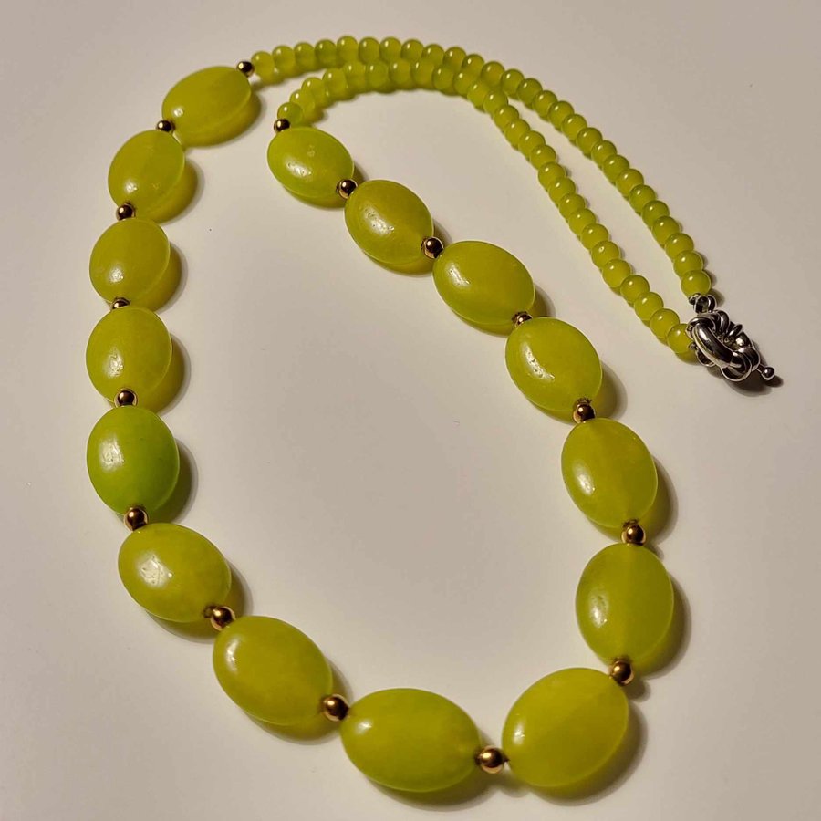 Peridot halsband, äkta peridot stenar, stenhalsband, 55 cm