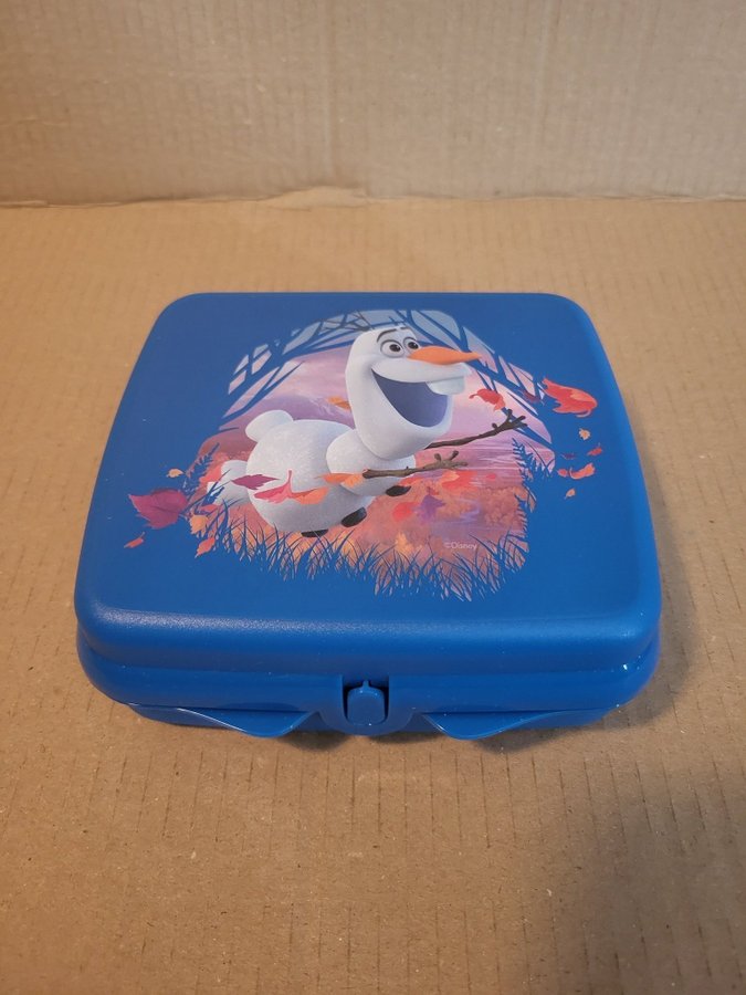 Tupperware Sandwichbox, mörkblå med Olof från Frost, HELT NY!