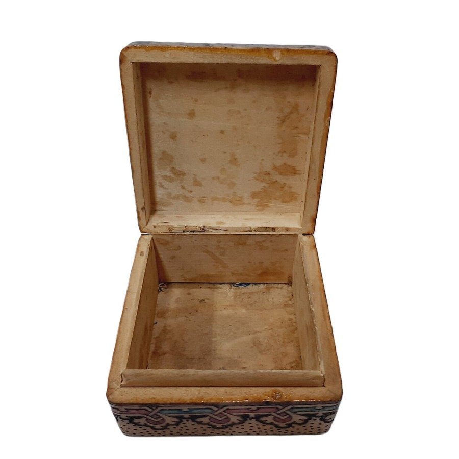 Vintage pyrography wooden box(12.4)