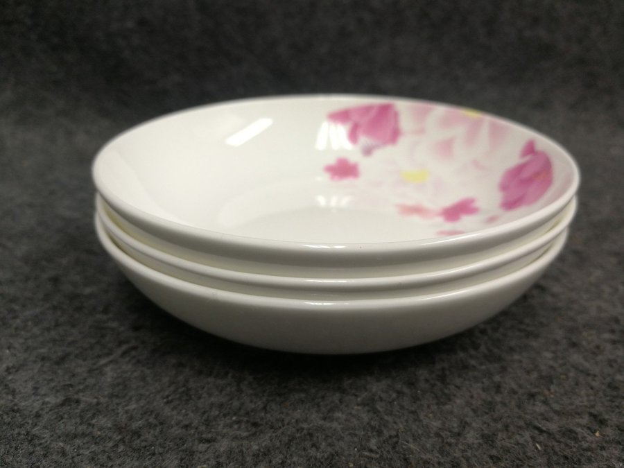 3 st  11 cm Tallrikar Bone China Kina Porsliln