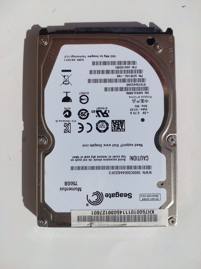 Seagate Momentus 72005 750GB SATA 25"