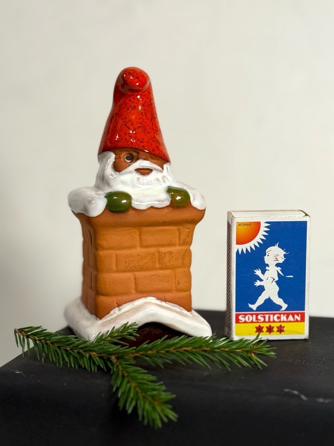 Tomte, Rolf Berg, Torshälla, keramik, signerad, etikettmärkt, perfekt, 12,5cm.