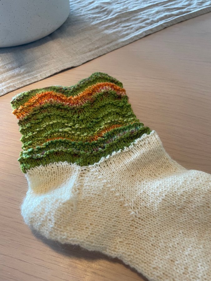 Handstickad Ullsocka - Ny och Oanvänd