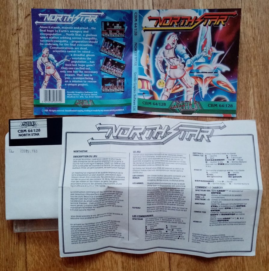 Northstar (Gremlin Graphics) Disk ->TESTAD<- Commodore 64 / C64 Spel