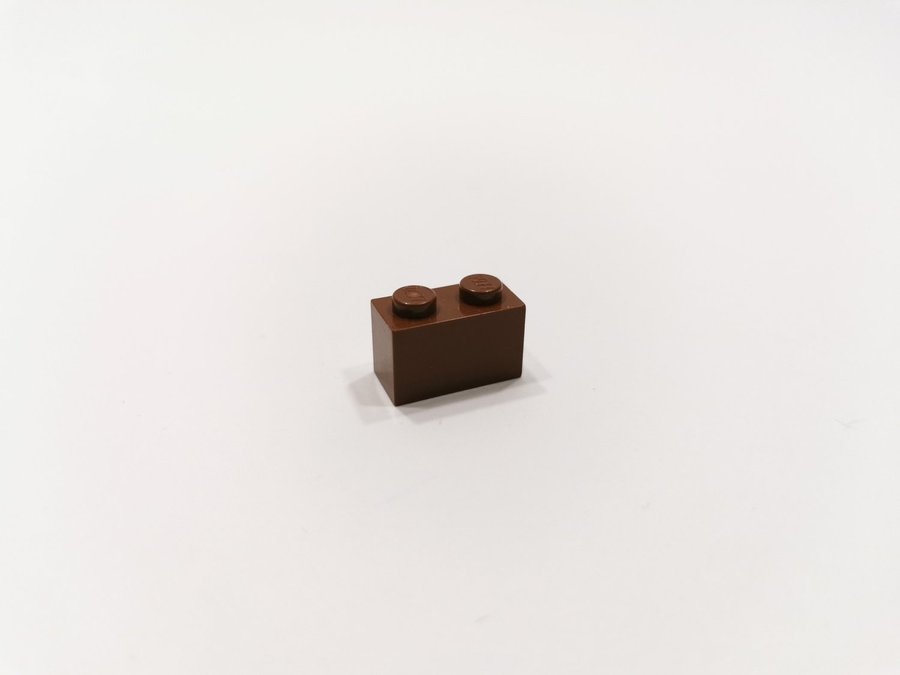 Lego - brick - bas - 1x2 - part 3004 - brun (reddish)