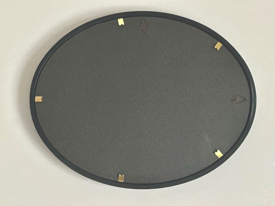 Svart Oval Fotoram Ram Bildram med Glas 28*22 cm