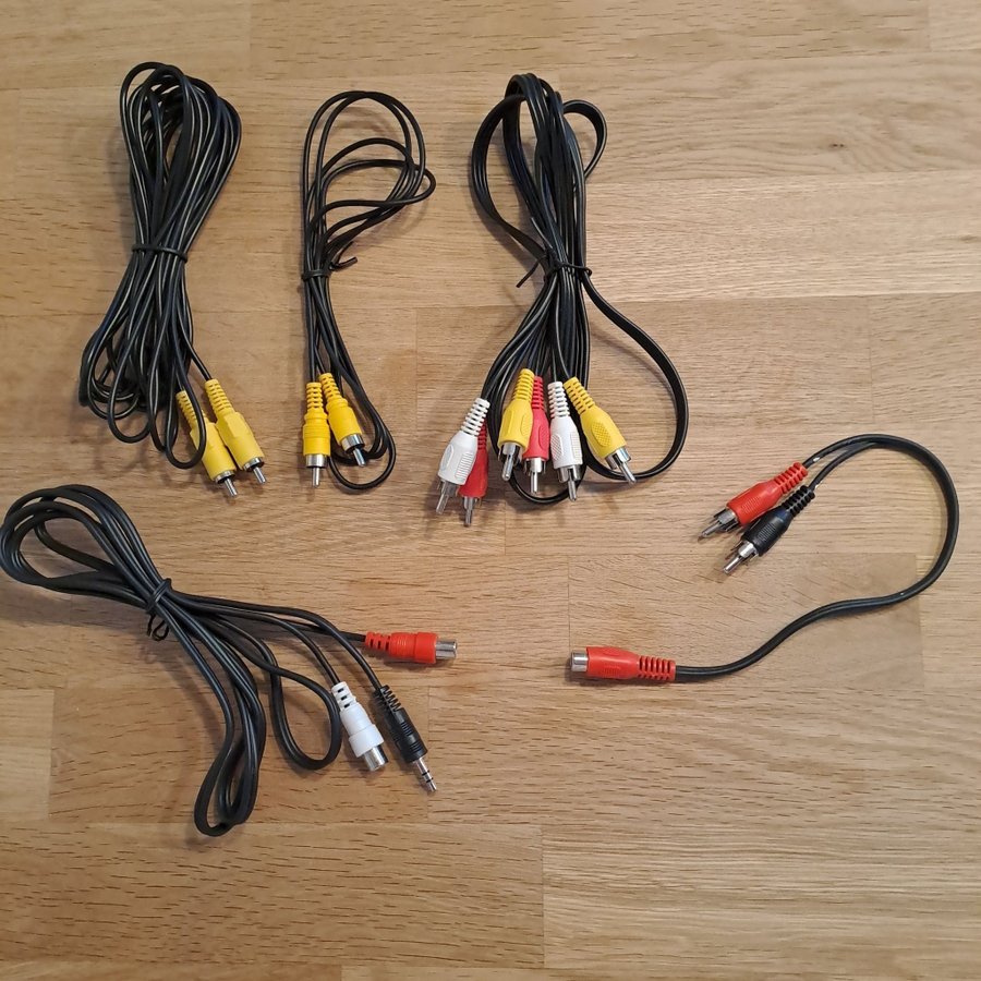 RCA, jack 3,5mm Ljud och Videokablar