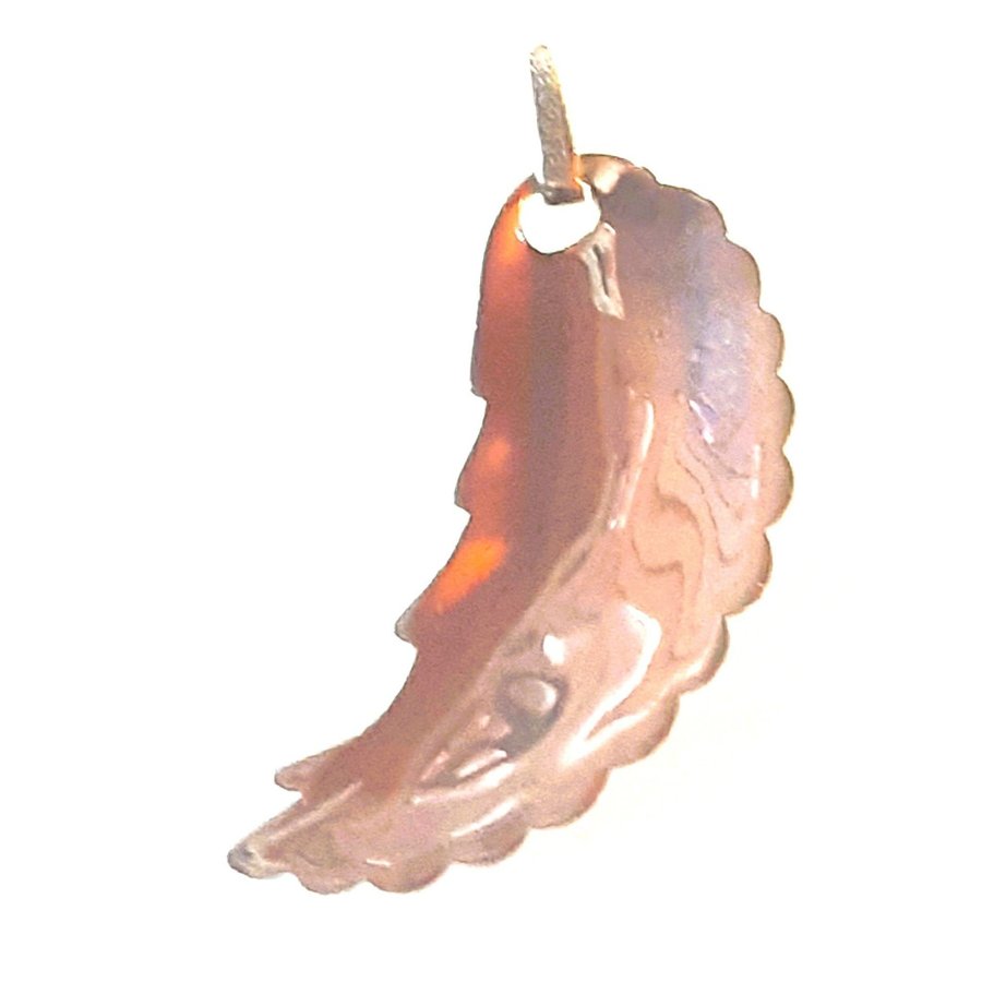 NYPRIS 1050:- ENGELSRUFER STÖRSTA MODELLEN SILVER ANGEL WHISPERER WING PENDANT