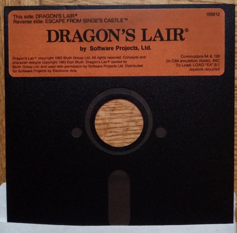 Dragon's Lair (Electronic Arts - Software Proj.) DISK ->TESTAD<- Commodore 64