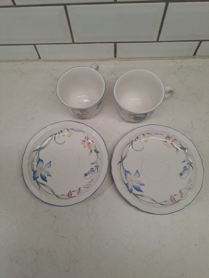 Villeroy  Boch Riviera 2 kaffekoppar med fat