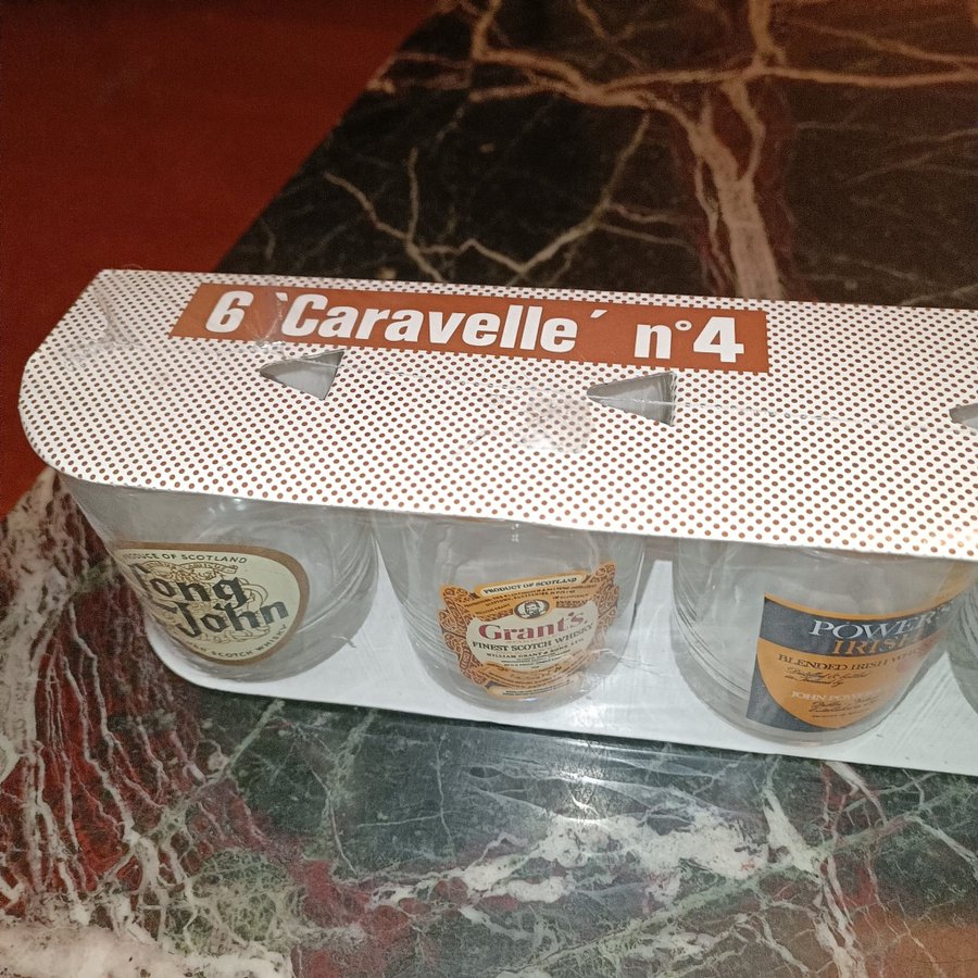 6st nya oanvända whiskyglas i original förpackning. VMC, 6`caravelle`n°4.