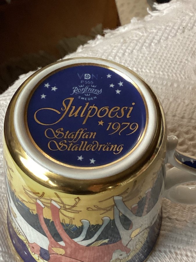 Rörstrand Julpoesi 1979 Staffan Stalledräng mugg