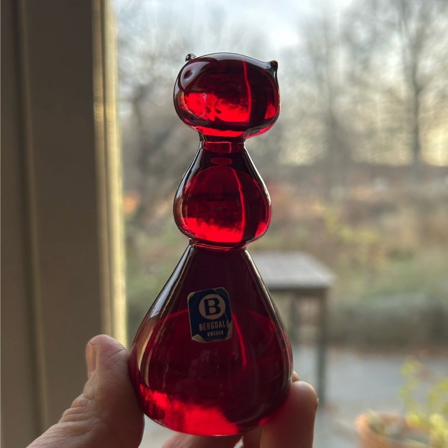 Bergdala KATT BJÖRN glas glas djur konstglas figurin äldre