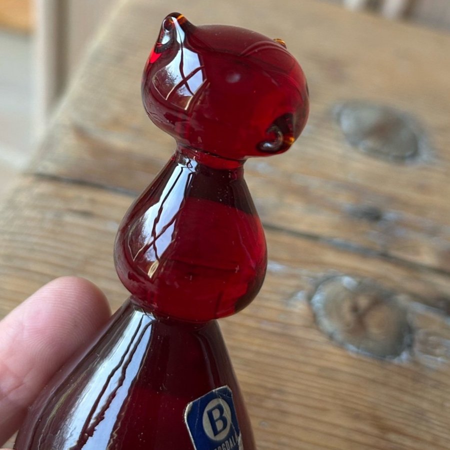 Bergdala KATT BJÖRN glas glas djur konstglas figurin äldre