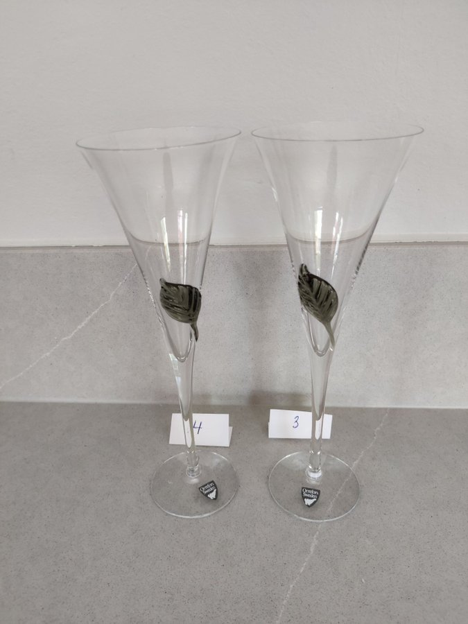 (3,4) Vackra Orrefors DIVA champagneglas, vinglas