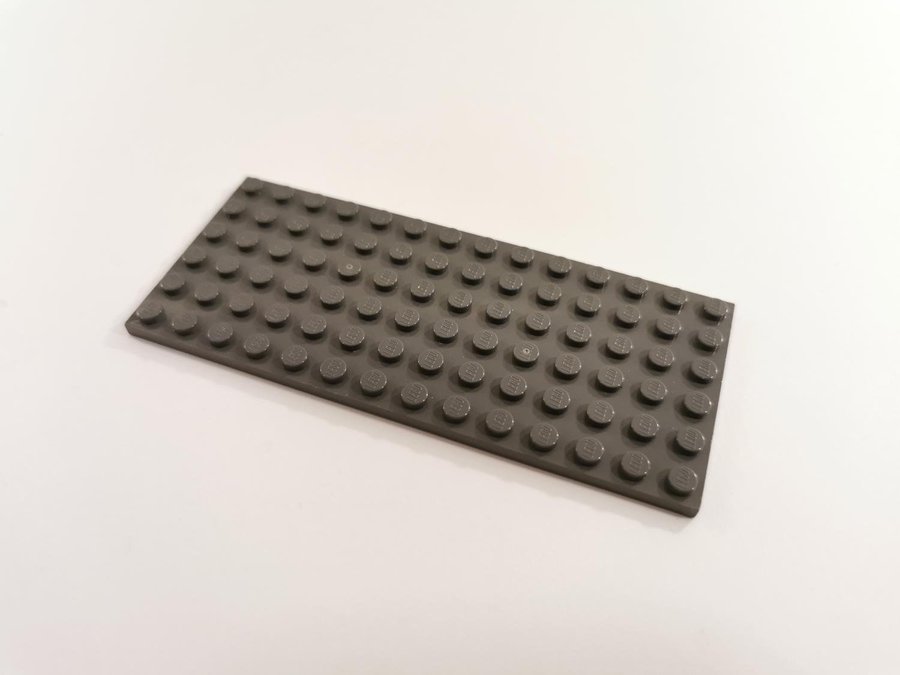 Lego - platta - plate - 6x14 - part 3456 - mörkgrå (bluish)