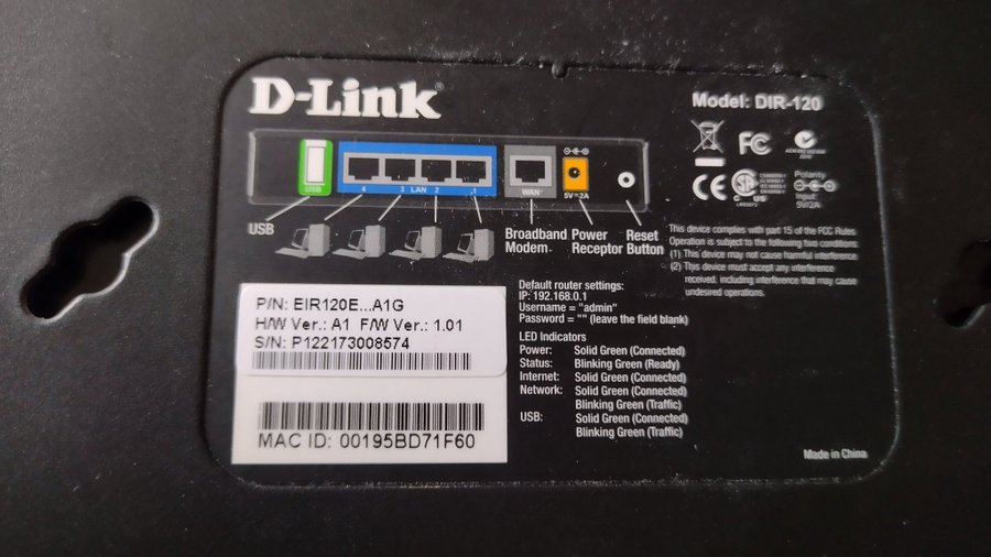 Dlink router DIR-120