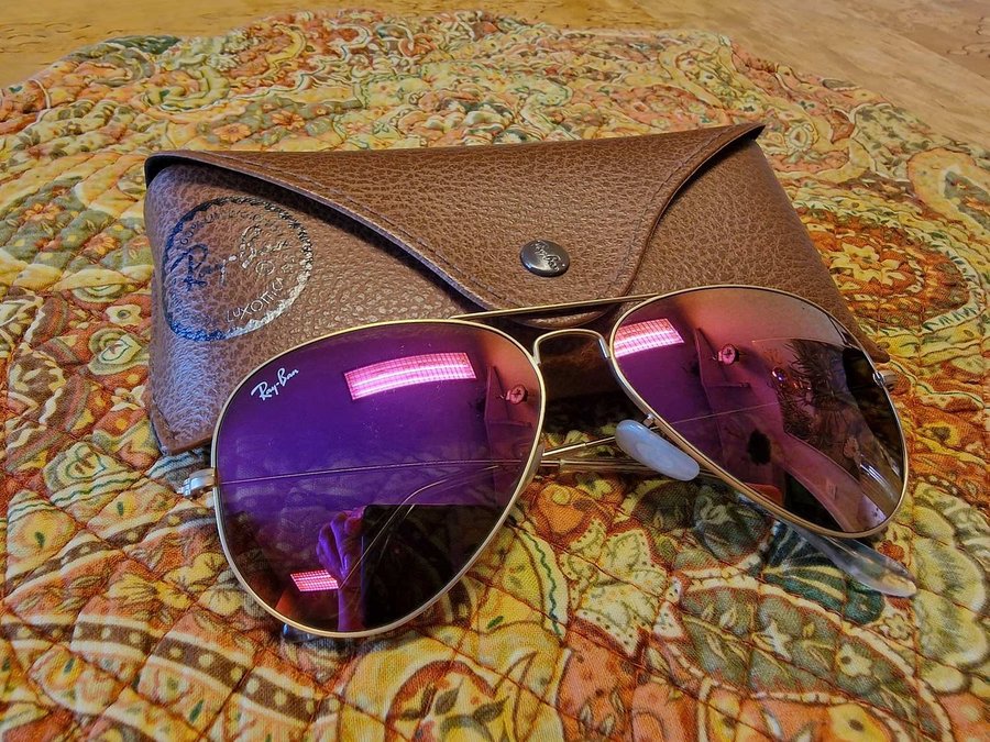 Ray Ban aviator rosa pilotglasögon pilotsolglasögon