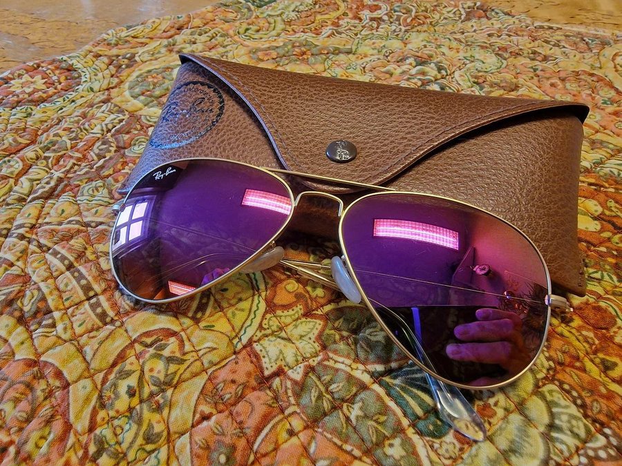 Ray Ban aviator rosa pilotglasögon pilotsolglasögon