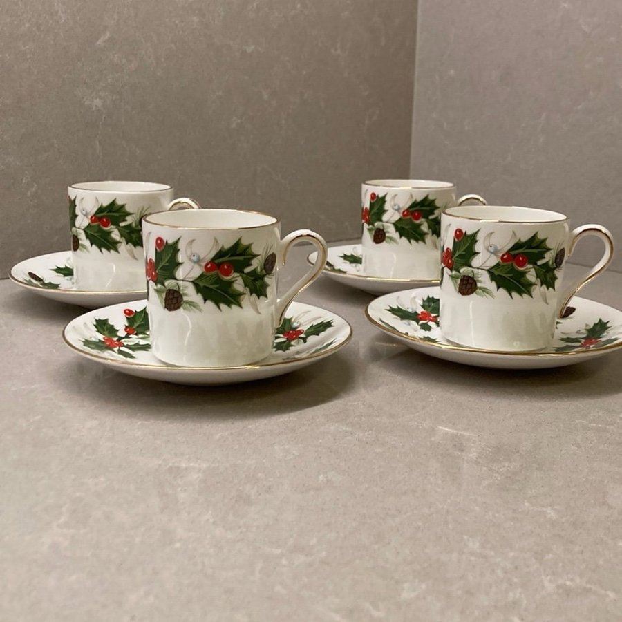 ROYAL GRAFTON England 4 st koppar med fat NOEL jul