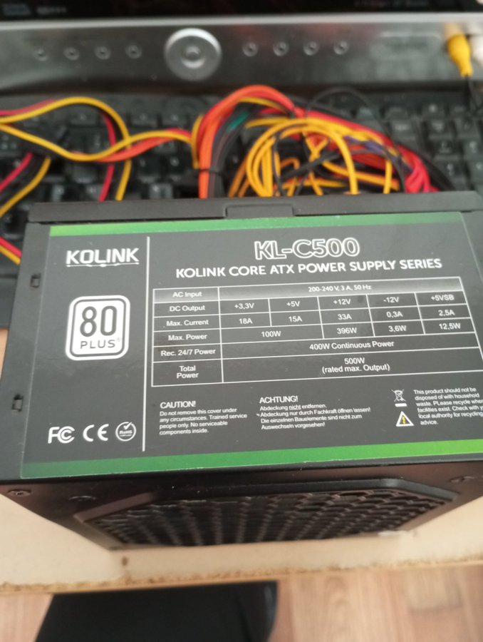 KOLINK KL-C500 400W ATX nätaggregat