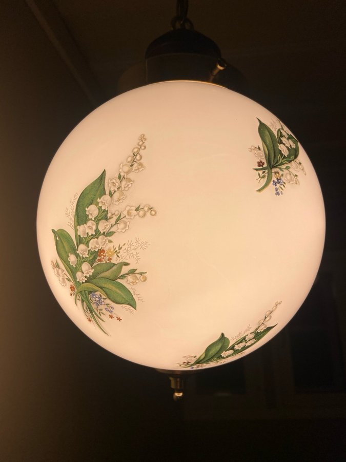 Retro Klotlampa Art Deco med liljekonvaljmotiv