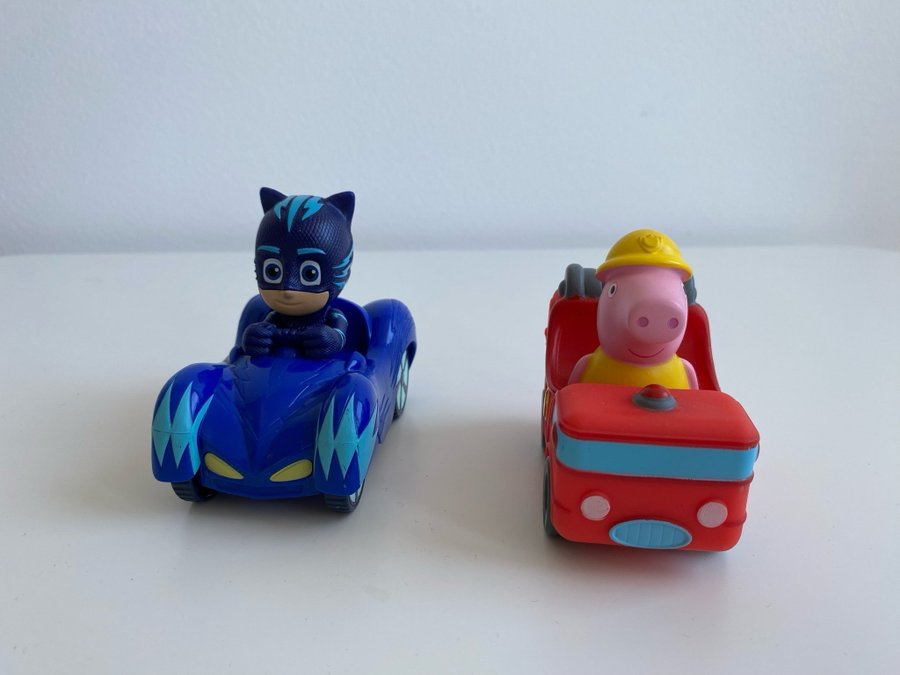 PJ Masks bil  Peppa Gris brandbil Greta gris pyjamashjältar