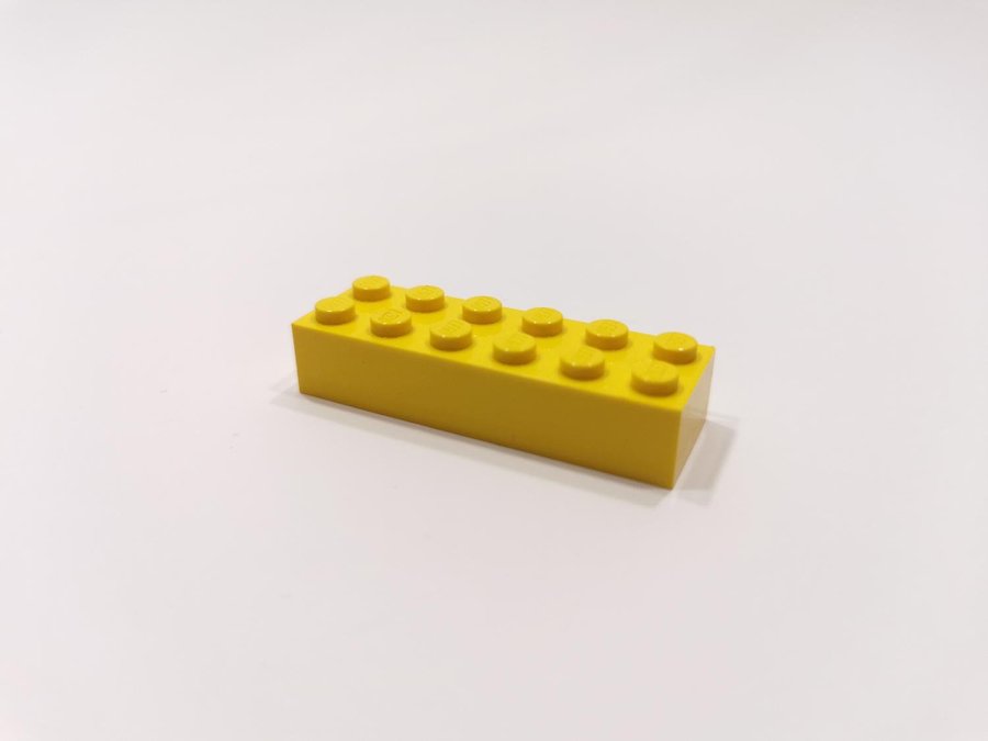 Lego - brick - bas - hög - 2x6 - part 2456 - gul