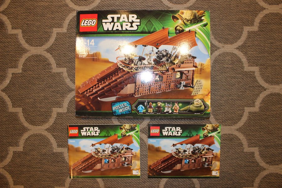 Box + Instruktion LEGO Star Wars 75020 Jabbas Sail Barge OBS INGET LEGO