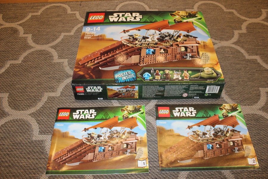 Box + Instruktion LEGO Star Wars 75020 Jabbas Sail Barge OBS INGET LEGO