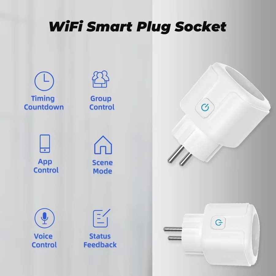 Smart Plug, Appstyrd Smart Socket, Kompatibel med Google Home och Alexa