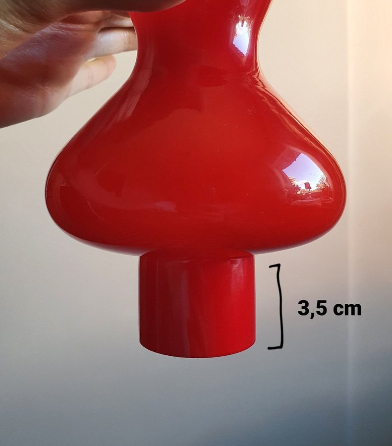 Röd lampkupa glaskupa lampglas kupa glas